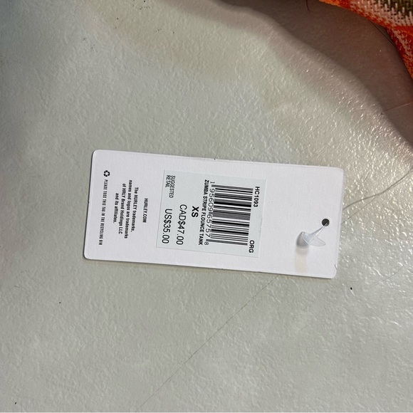 NWT Hurley Tank Top Zumba Striped Flounce Tank Top Cropped Mesh XS Extra Small - Picture 5 of 6